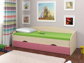 Кровать Соня 2 дуб молочный-розовый в Осе - osa.magazinmebel.ru | фото
