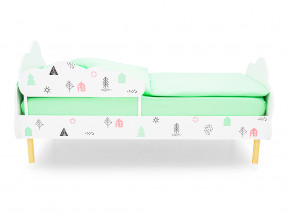 Кровать Stumpa Облако с бортиком рисунок Домики розовый, бирюзовый в Осе - osa.magazinmebel.ru | фото - изображение 3