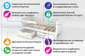 Кровать-тахта Svogen мягкая с ящиками и бортиком с фото мятный/динозаврики в Осе - osa.magazinmebel.ru | фото - изображение 2