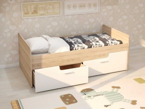 Кровать Умка дуб сонома с белыми ящиками в Осе - osa.magazinmebel.ru | фото - изображение 1