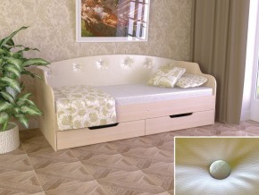 Кровать Юниор Тип 2 дуб молочный-белый перламутр 800х1600 в Осе - osa.magazinmebel.ru | фото - изображение 1