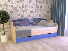 Кровать Юниор Тип 2 дуб молочный/мегаполис 800х1600 в Осе - osa.magazinmebel.ru | фото