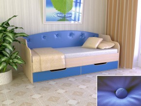Кровать Юниор Тип 2 дуб молочный/синий 800х1600 в Осе - osa.magazinmebel.ru | фото - изображение 1