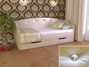 Кровать Юниор Тип 2 шимо светлый/белый перламутр 800х1600 в Осе - osa.magazinmebel.ru | фото
