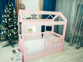 Кроватка-Домик без ящика розовая в Осе - osa.magazinmebel.ru | фото - изображение 1