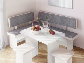 Кухонный уголок Парма Белый, ткань серая в Осе - osa.magazinmebel.ru | фото - изображение 3