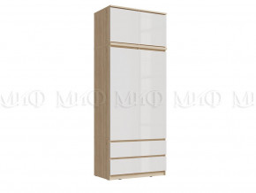 Шкаф 2-х створчатый комбинированный с антресолью 900 Челси Белый/сонома в Осе - osa.magazinmebel.ru | фото