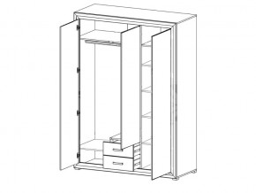 Шкаф B136-SZF3D2S Мальта сибирская лиственница в Осе - osa.magazinmebel.ru | фото - изображение 2