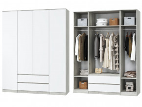 Шкаф для одежды четырехдверный Лори дуб серый, белый в Осе - osa.magazinmebel.ru | фото - изображение 1