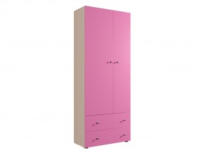 Шкаф ДМ 800 с 2 ящиками дуб млечный-розовый в Осе - osa.magazinmebel.ru | фото