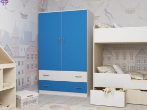 Шкаф двухстворчатый белый-голубой в Осе - osa.magazinmebel.ru | фото - изображение 1