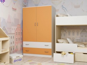 Шкаф двухстворчатый белый-оранж в Осе - osa.magazinmebel.ru | фото - изображение 1