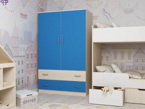 Шкаф двухстворчатый дуб молочный-голубой в Осе - osa.magazinmebel.ru | фото - изображение 1