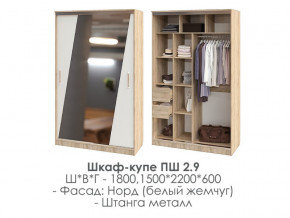 шкаф-купе ПШ-2.9 1500 Норд Белый жемчуг 1500 в Осе - osa.magazinmebel.ru | фото